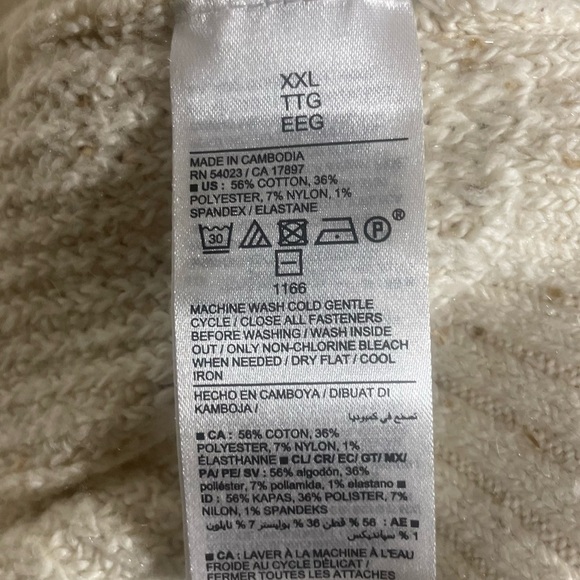 Old Navy Beige Grandpa Cardigan Sz XXL - Picture 3 of 4